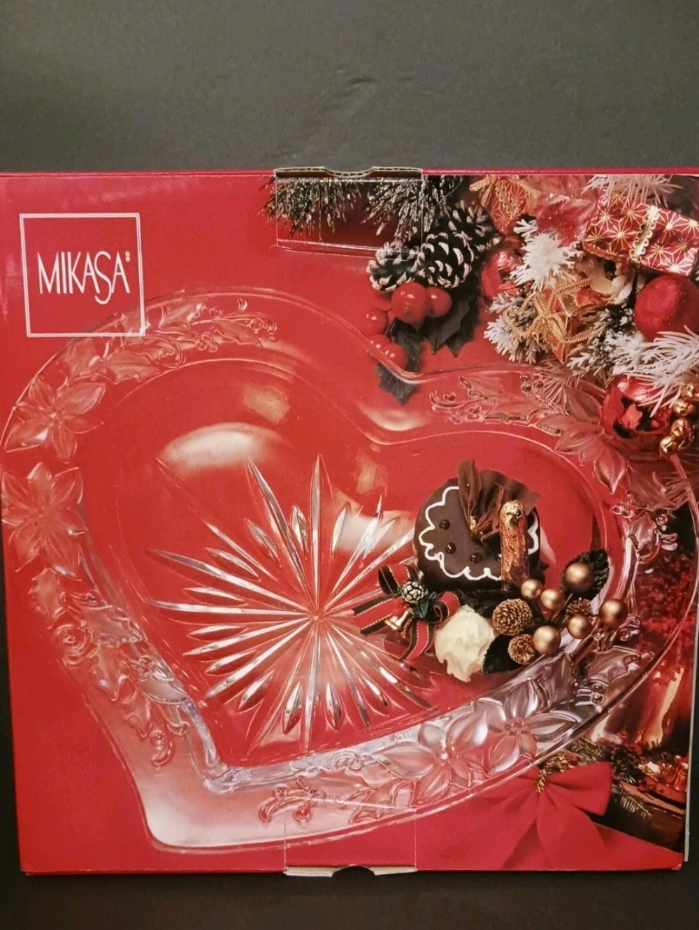 Mikasa Heart-Shaped Crystal Serving Bowl - Clear